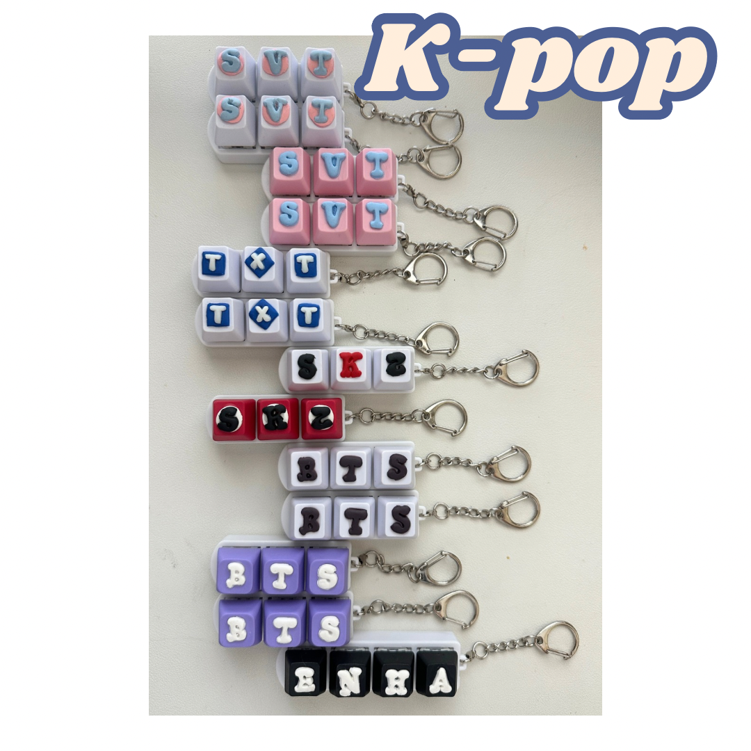 *CUSTOM KEYCAP FIDGET KEYCHAIN*: 3 or 4 key fidgeters w/ custom colors and design